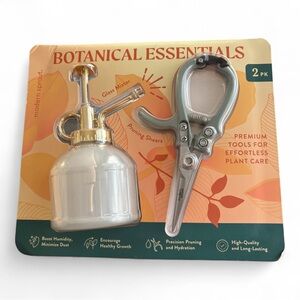 Modern Sprout Botanical Essentials Pruning Shears and Glass Mister Set NEW